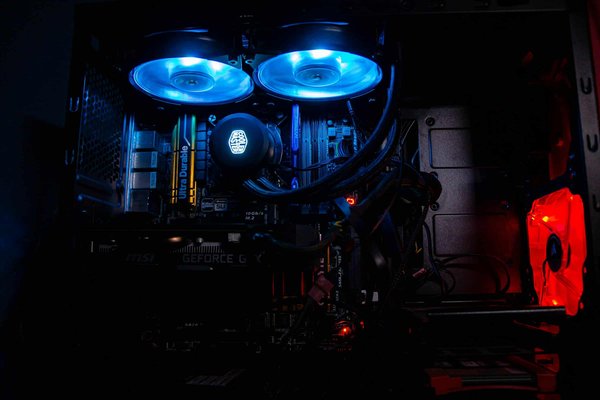 What are the detailed steps to install a liquid cooling system in a Corsair iCUE 4000X RGB case for better thermal management?